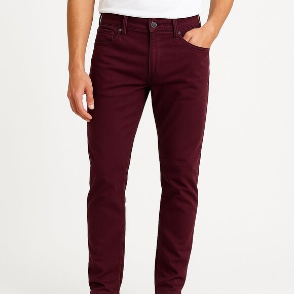 Gap Men’s Maroon Cotton Blend Slim Fit Stretch Khakis Size 34x34 - Picture 1 of 5